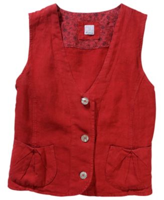 Leinenweste 'Elea', rot