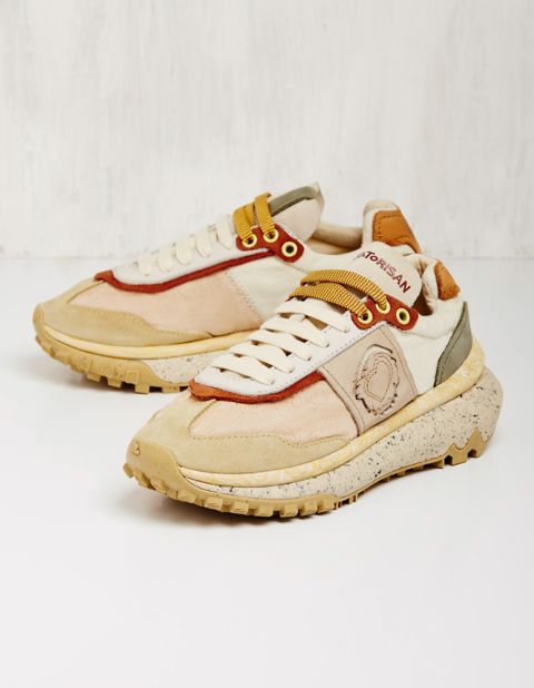Leder-Textil-Sneaker - 28792