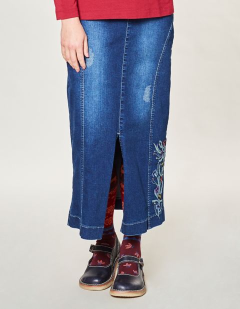  Stretch  Jeans  Rock  Emily von Deerberg in blau Deerberg