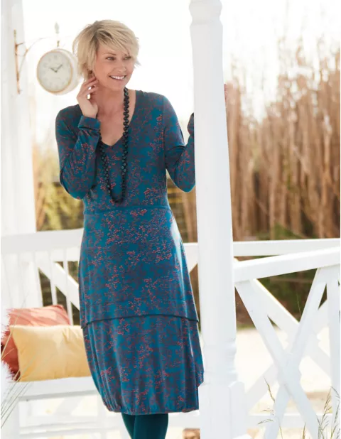 Jersey Kleid Ilaria Von Deerberg In Libellenblau Bedruckt 