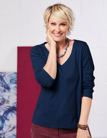 Deerberg Ajourjersey-Shirt Aleke