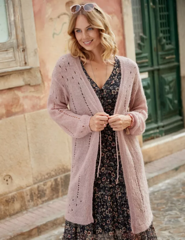 Mohair Strickjacke Xana Von Deerberg In Rosa Deerberg