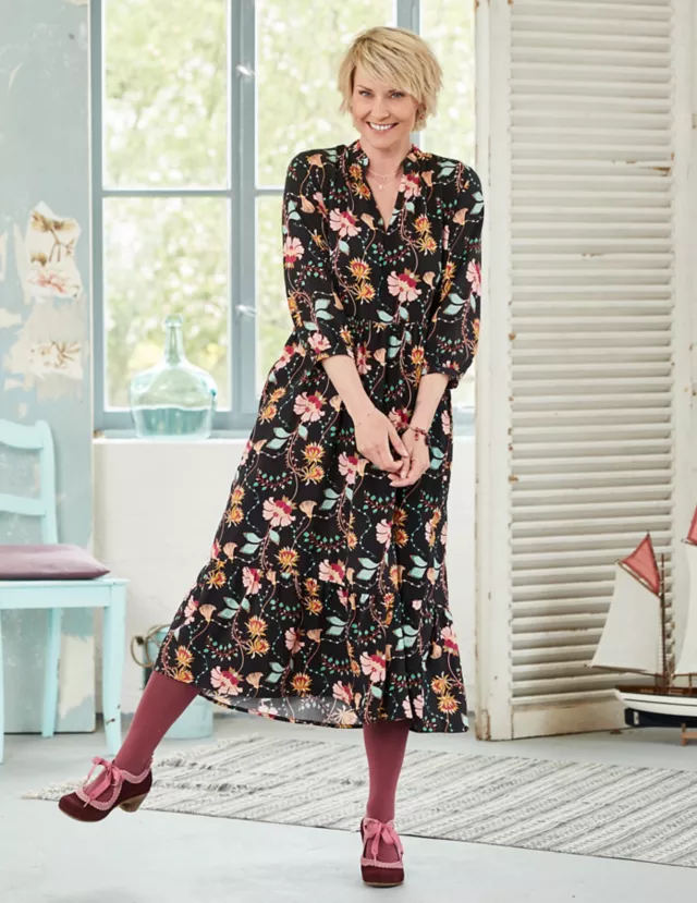 Kleid Elmine Von Deerberg In Schwarz Bunt Deerberg