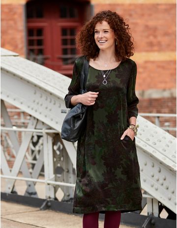 Cupro Kleid Inta Von Deerberg In Dunkelgrun 