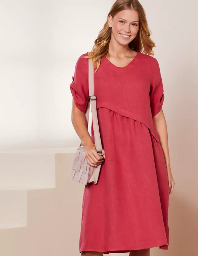 Leinen Kleid Rabna Von Deerberg In Nelkenrot 