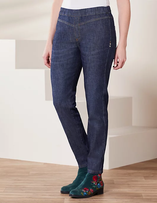 Deerberg Damen Kleidung Hosen & Jeans Lange Hosen Slim & Skinny Hosen Damen Slim-Fit- Hose Basic Auch in Übergrößen 